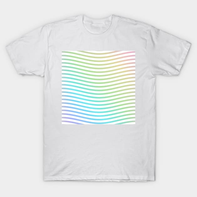 rainbow gradient waves T-Shirt by stupidpotato1